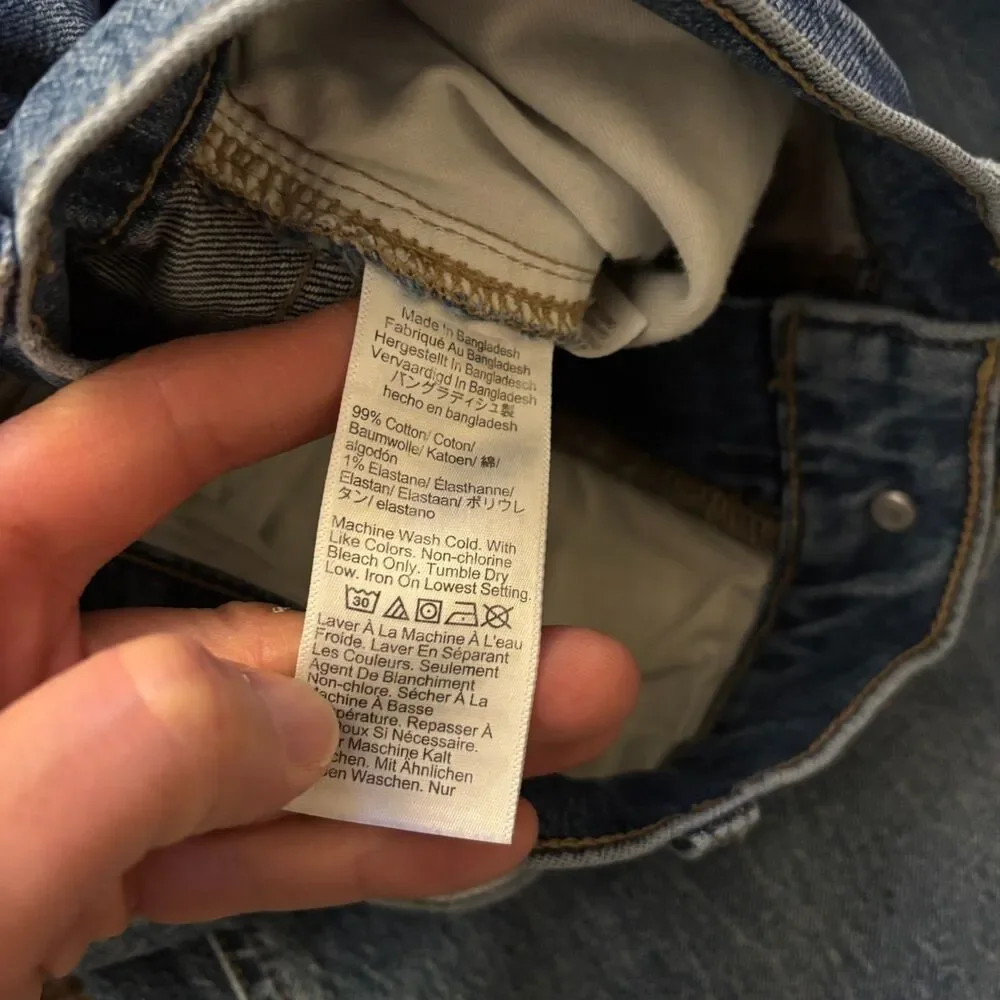 J. Crew Slim Barrel Jeans Womens 29P Blue Cotton Stretch High Rise Distressed - Picture 4 of 7